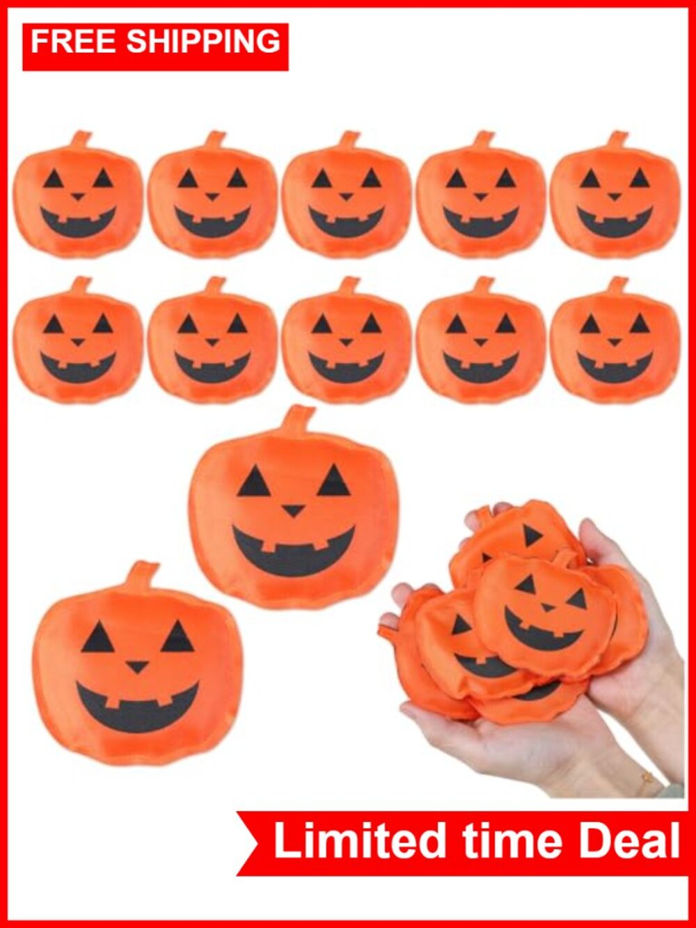 Pumpkin Bean Bag Toss Game Set of 12 Halloween Cornhole Party